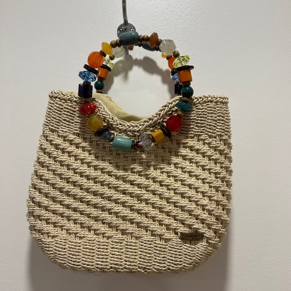 Blonde Cappelli purse with jewels - Picture 1 of 4